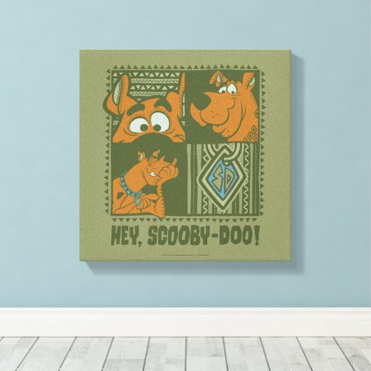 Hey Scooby-Doo Tribal Square Graphic Canvas Afdruk (Insitu (Houten vloer))
