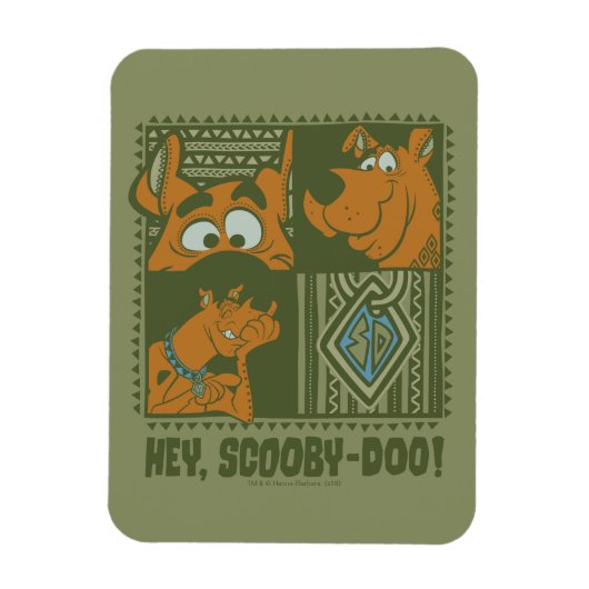 Hey Scooby-Doo Tribal Square Graphic Magneet (Verticaal)