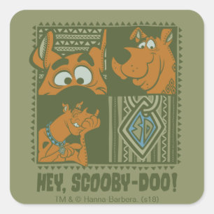 Hey Scooby-Doo Tribal Square Graphic Vierkante Sticker