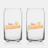 "Hey Sunshine" with Smiling Sun Blikvorm Glas (Achterkant)