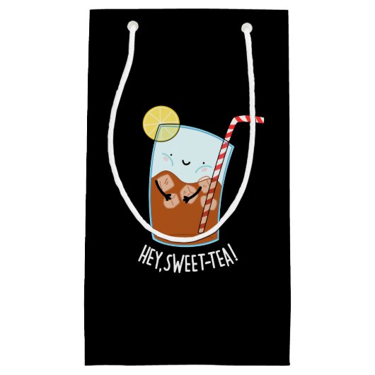 Hey Swee-Tea Funny Sweet Tea Pun Dark BG Klein Cadeauzakje (Voorkant)
