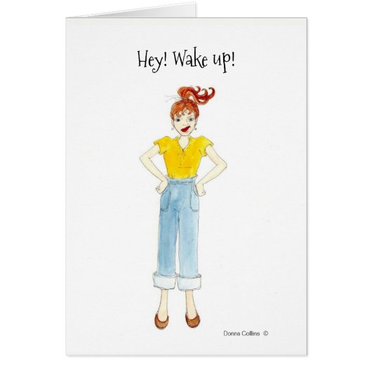 Hey Wake up Wenskaart (Voorkant)