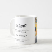‘Hey Wassup’ Chèvres tasse à café 11 oz (Devant gauche)