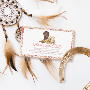 Hey Y'all Cowboy Boot & Bouquet Boeken voor Baby Informatiekaartje