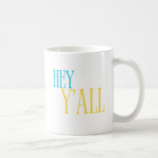 Hey Y'all Southern Mug en bleu et jaune