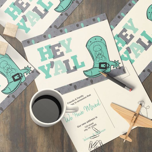 Hey Y'All - Texas Moving Aankondigingskaart