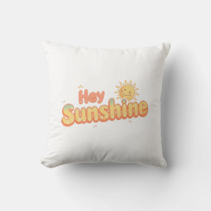 "Hey Zonneschijn" met glimlachende zon Kussen