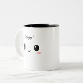 “Heyy!” Cute Face Two-Tone Cofee Mug (Devant gauche)