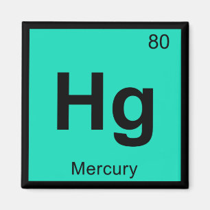 Hg - Chemie van kwik Periodiek systeem Symbool Magneet