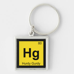 Hg - Draaiorgel Muziek Scheikunde Periodiek Systee Sleutelhanger