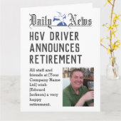 HGV Driver Retirement Kaart te personaliseren (Gele Bloem)