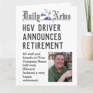 HGV Driver Retirement Kaart te personaliseren