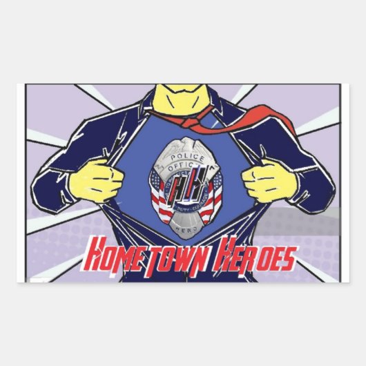 HH Blauw Rechthoekige Sticker (Voorkant)