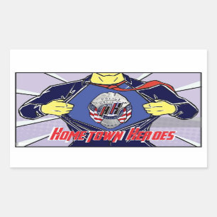 hh blauw rechthoekige sticker