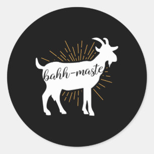 Hh-maste Geiten Yoga Namaste Pun T-shirt Cadeau Ma Ronde Sticker