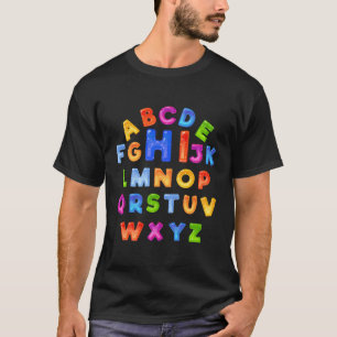 Hi Alphabet Terug naar School Letters Kind Teacher T-shirt