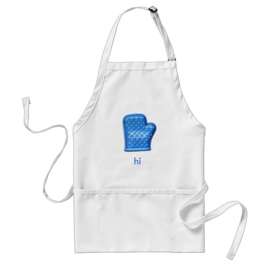 hi Blue Oven Mitt Standaard Schort (Voorkant)