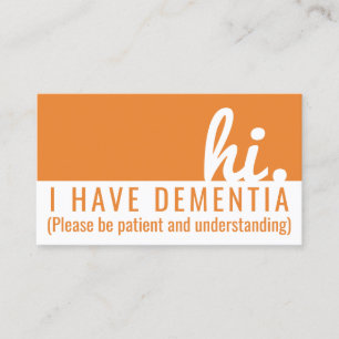 Hi Dementie en Alzheimer Patience PVC Badge Visitekaartje