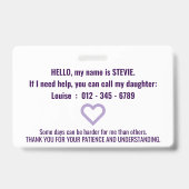 Hi Fibromyalgie Patience PVC Badge (Achterkant)