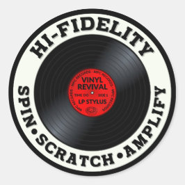 HI-FIDELITY Spin, Krassen en versterken Ronde Sticker