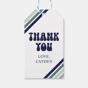 Hi Five Retro Strepen verjaardag Cadeaulabel