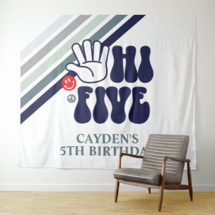 Hi Five Retro Stripes anniversaire Tapisserie