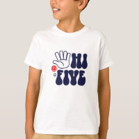 Hi Five ! T-Shirt rayures rétro pour 5ème annivers