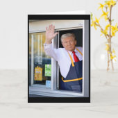 Hi Get Your Burger Donald Trump Cooks Fries Worker Kaart (Gele Bloem)