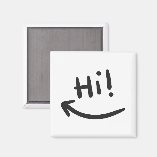 Hi glimlachend T-Shirt Magneet (Voorkant / Achterkant)