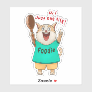 Hi! Just One Bite! Cat — The Foodie’s Inner Voice Sticker