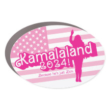 "Hi Kamala" - Oval Car Magnet (slogan A)