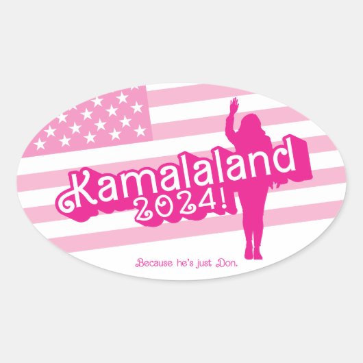 "Hi Kamala" – Ovale Sticker (tagline A) (Voorkant)