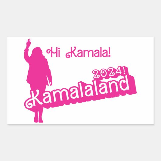 "Hi Kamala" – Rectangle Sticker (tagline B) (Voorkant)