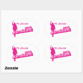 "Hi Kamala" - Sticker ovale (slogan B) (Feuille)