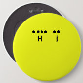 "Hi" Morse Code Big Yellow Button (Voorkant /achterkant)