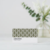 Hi-Phi - 0233 Dark Olive Damask Visitekaartje (Staand voorkant)
