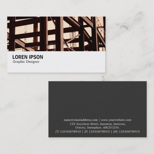 Hi-Phi - 031 - Stalen Lijsten constructie Visitekaartje (Voorkant / Achterkant)