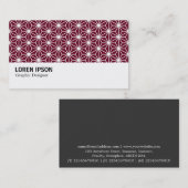 Hi-Phi - Asanoha Pattern - White on Dp Crimson Visitekaartje (Voorkant / Achterkant)