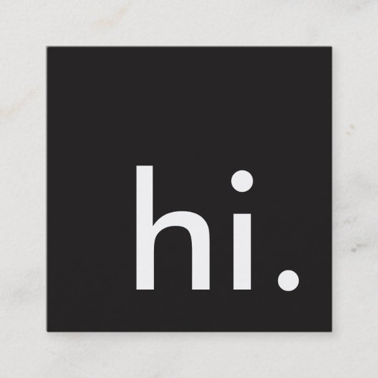 hi plein vierkante visitekaartje (Voorkant)