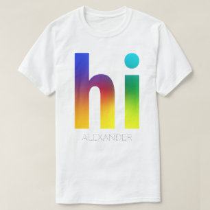 Hi Rainbow Gay LGBT Queer Trendy Name Persoonlijk T-shirt