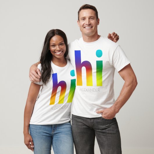 Hi Rainbow Gay LGBT Queer Trendy Name Persoonlijk T-shirt (Unisex)
