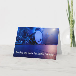 Hi Rock Star Musician Birthday Card Kaart