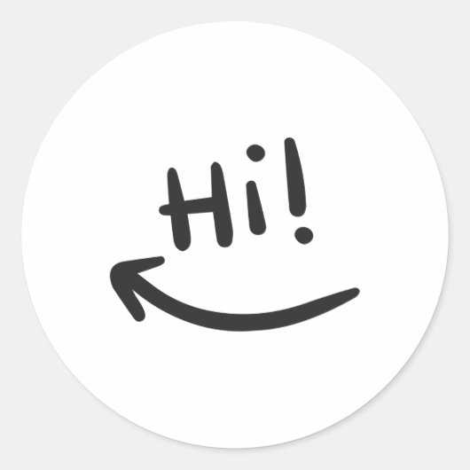 Hi smiling ronde sticker (Voorkant)