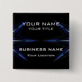 Hi Tec Futuristic Business Name Tag Vierkante Button 5,1 Cm