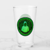 Hi-Tech Cyber Hacker - Zwart en Groen - Geek Glas (Voorkant)
