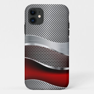 Hi Tech Futuristic Mesh Chrome Red iPhone 11 Hoesje