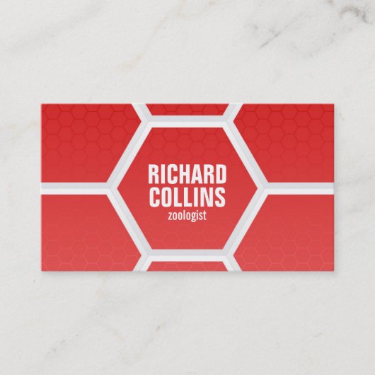 Hi-Tech Honeycomb Pattern - Red Visitekaartje (Voorkant)