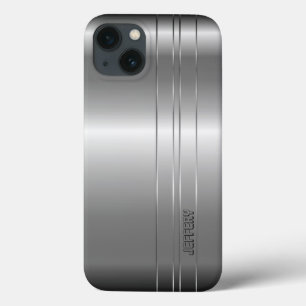 Hi Tech Metallic Zilveren Strepen 2 Design Case-Ma iPhone 13 Hoesje