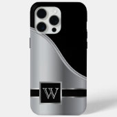 Hi Tech Zilver Metallic Monogram Ontwerp Case-Mate iPhone Case (Achterkant)