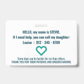 hi tourette syndrome patience pvc badge (Back)
